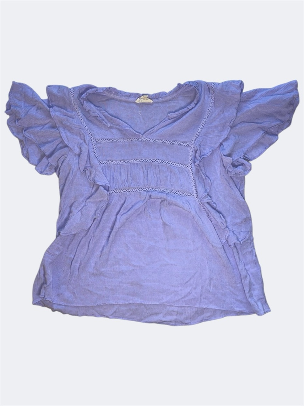 Cupio Light Purple Ruffled Short Sleeve Top